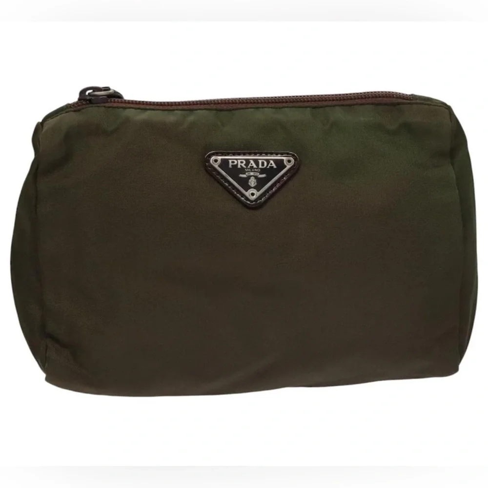 Prada Khaki Green Toiletry Bag- Large AUTHENTIC - Picture 1 of 10